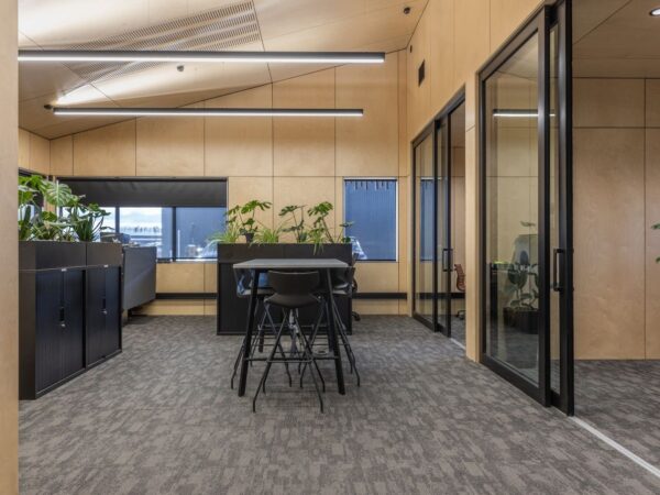 Office space of BBI wood products with negative detail ply interior